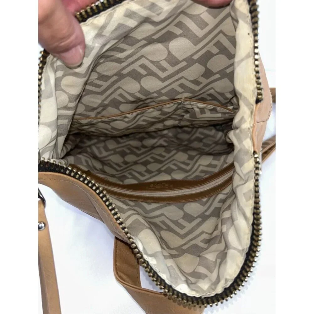 POVERTY FLATS FAUX LEATHER Boho BACKPACK Bag Purse‎ Brown/Yellow Geo Design